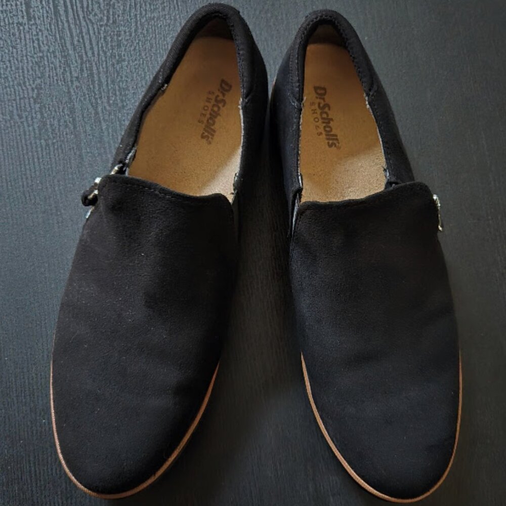Dr Scholls sz 8.5 Nice Day Now Slip On Black Shoe with side zip closure accent - Picture 5 of 8